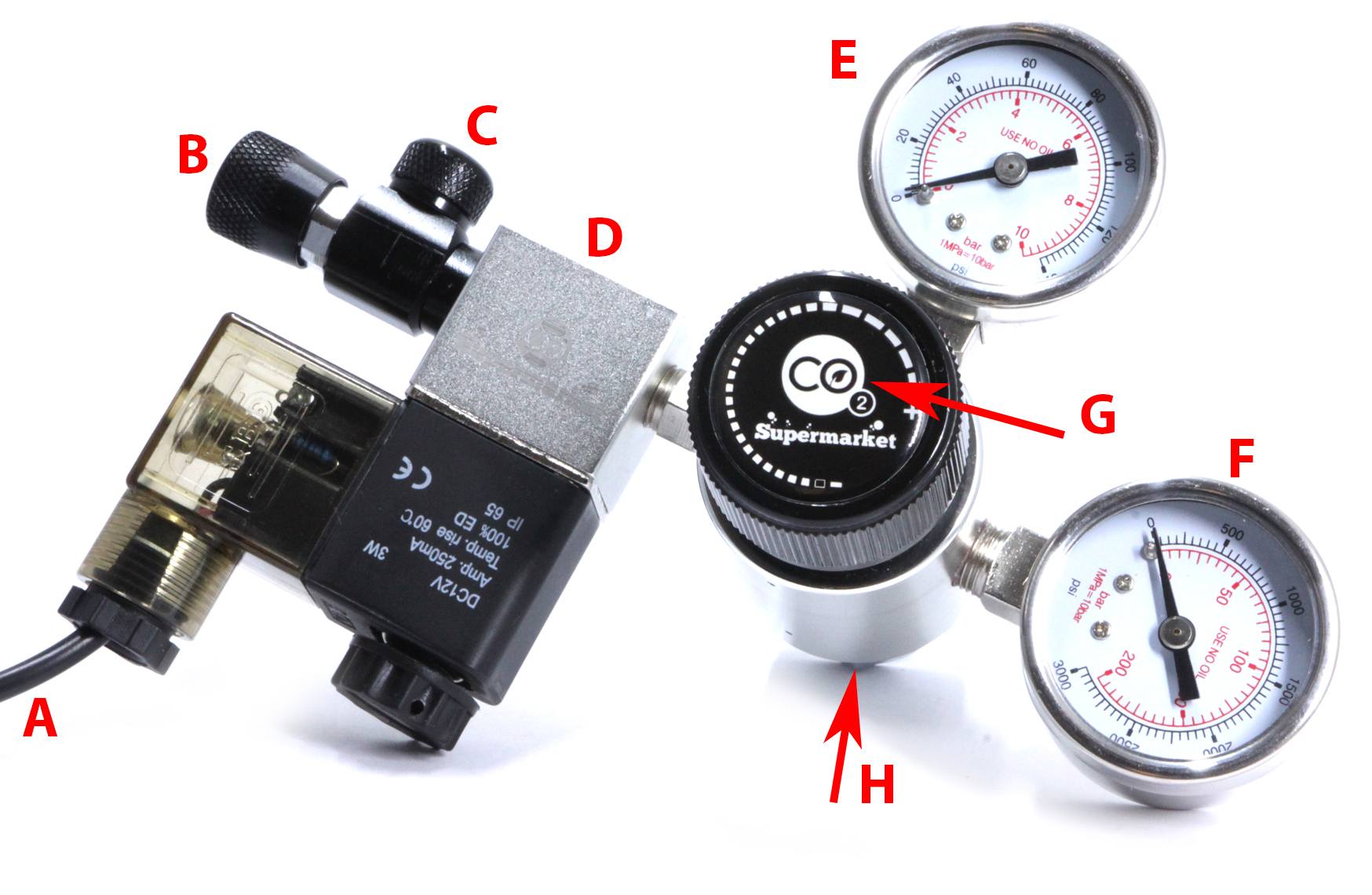 Single Stage CO2 Regulator layout