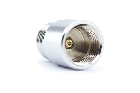 View of female threads of Paintball CGA 320 adapter