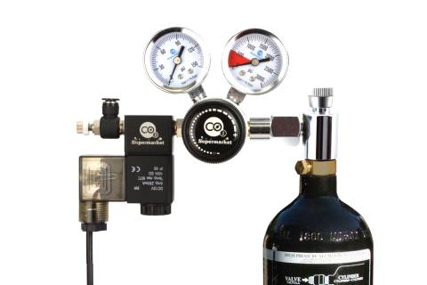 Advanced adapter connected to paintball cylinder and regulator