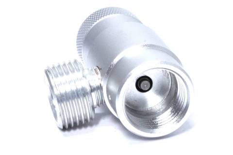 View of female threads of Advanced Adapter for Paintball CGA 320 CO2 Cylinders