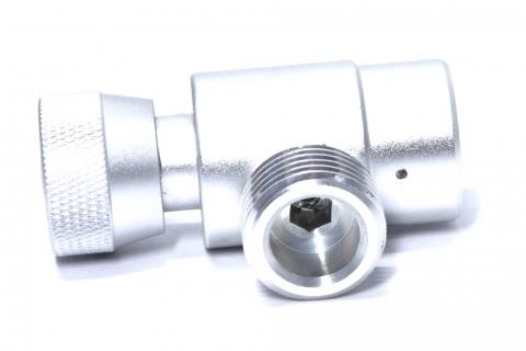 View of male threads of Advanced Adapter for Paintball CGA 320 CO2 Cylinders